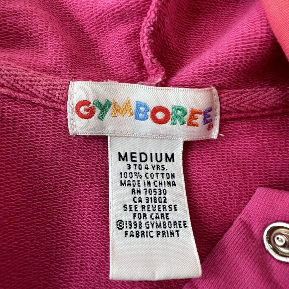 Gymboree Vintage Rainbow Tag Girls Pink Snap Front Embroidered Flower Jacket Med - Picture 5 of 5